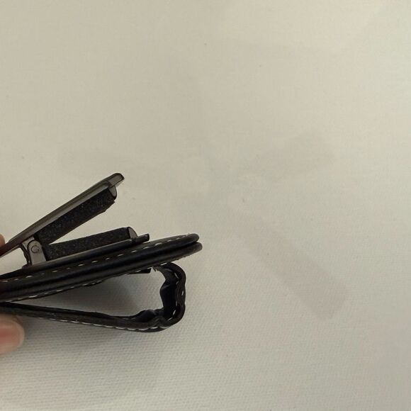 AMG Mercedes Sunglass Holder for Car with Logo Black PU Leather NWT - Picture 6 of 10